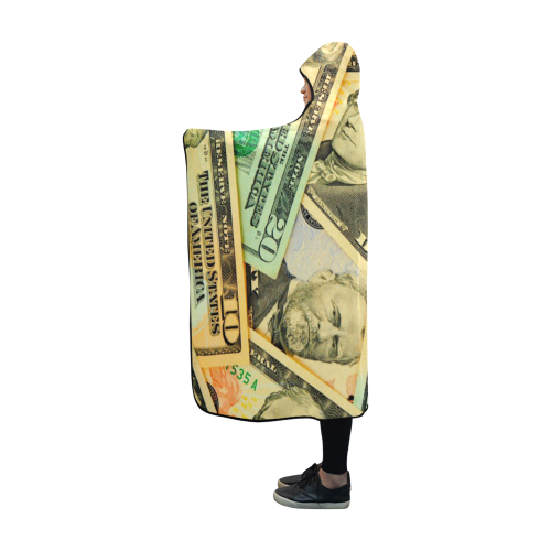 US DOLLARS Hooded Blanket 60''x50''