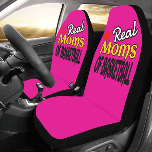 Pink Real Moms of Basketball Car Seat Covers (Set of 2)