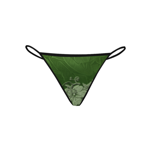 Wonderful green floral design Women's All Over Print G-String Panties (Model L35)