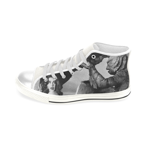 creature grey painting Men’s Classic High Top Canvas Shoes (Model 017)