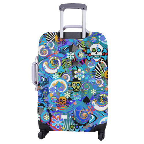 Luggage Cover Blue Skull Print Luggage Cover/Large 26"-28"