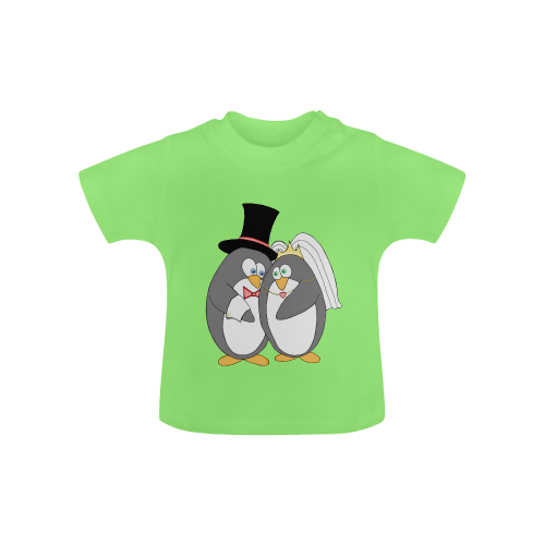 Penguin Wedding Green Baby Classic T-Shirt (Model T30)