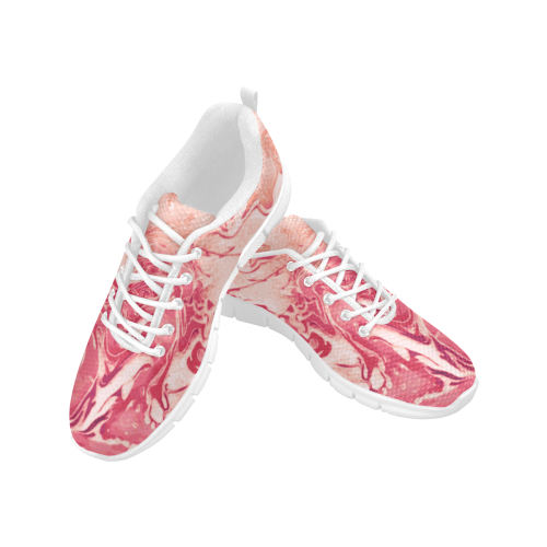 Red Wine Celebration red pink orange tan abstract swirls Women's Breathable Running Shoes (Model 055)