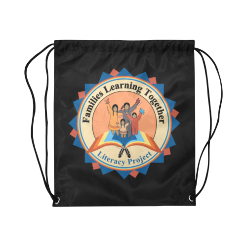 Little Wound Families Learning Together Large Drawstring Bag Model 1604 (Twin Sides)  16.5"(W) * 19.3"(H)