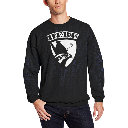 HERU HEAD Men's Oversized Fleece Crew Sweatshirt (Model H18)