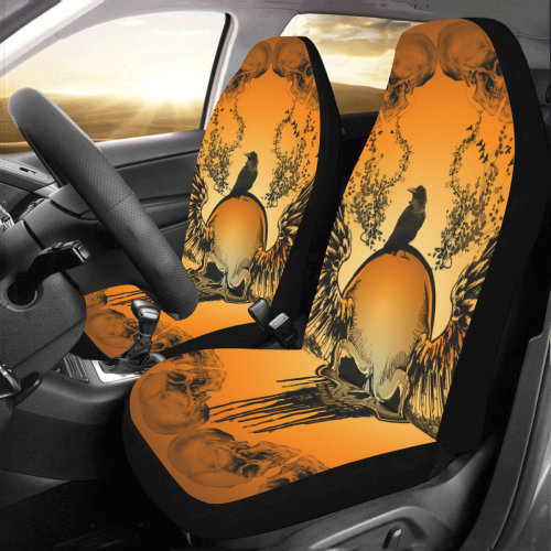 Amazing skull with crow Car Seat Covers (Set of 2)