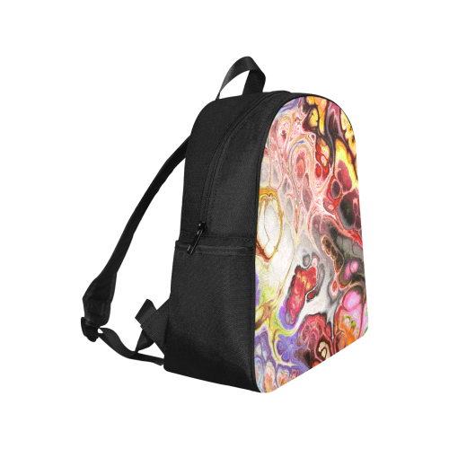 Colorful Marble Design Multi-Pocket Fabric Backpack (Model 1684)