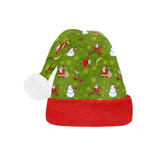 Funny Christmas Santa Claus Snowman Pattern Santa Hat