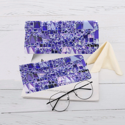 Modern Geo Fun, blue by JamColors Custom Foldable Glasses Case