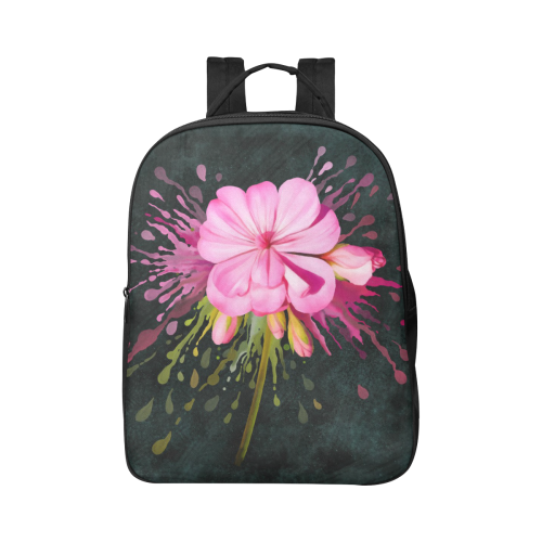 Pink flower, color splash, floral eruption Popular Fabric Backpack (Model 1683)