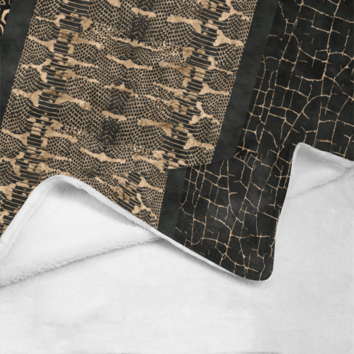 Exclusive Gold Black Python Ultra-Soft Micro Fleece Blanket 50"x60"