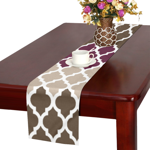 stripe lace pattern Table Runner 14x72 inch