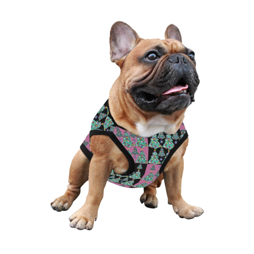 A BLACK AND PINK kind of Christmas dog coat All Over Print Pet Tank Top