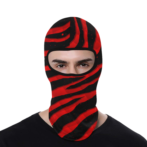 Ripped SpaceTime Stripes - Red All Over Print Balaclava