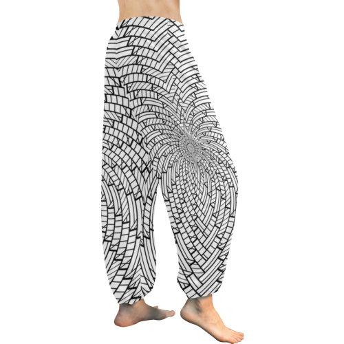 sweeping black and white 3 by JamColors Women's All Over Print Harem Pants (Model L18)