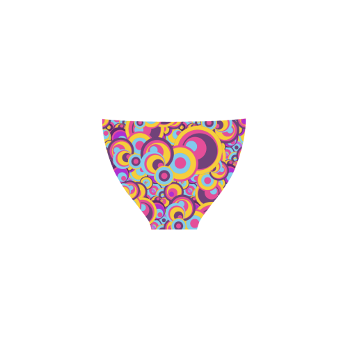 Retro Circles Groovy Violet, Yellow, Blue Colors Custom Bikini Swimsuit (Model S01)