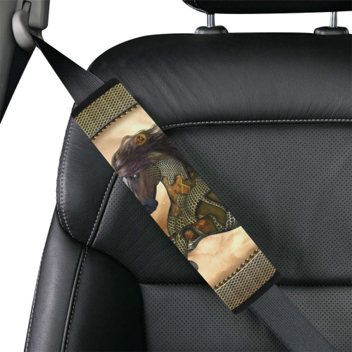 Aweseome steampunk horse, golden Car Seat Belt Cover 7''x12.6''
