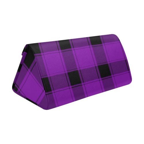 Purple Plaid Custom Foldable Glasses Case