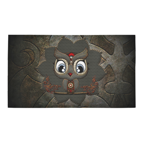 Funny steampunk owl Bath Rug 16''x 28''