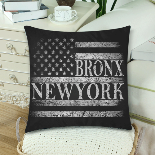 Bronx New York American Pride Custom Zippered Pillow Cases 18"x 18" (Twin Sides) (Set of 2)