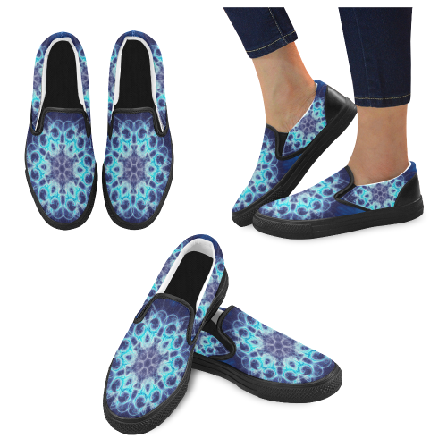 MANDALA BIG BANG Slip-on Canvas Shoes for Men/Large Size (Model 019)