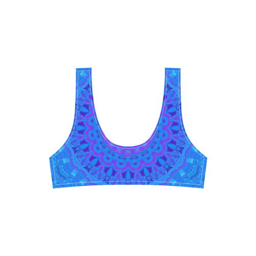 Blue Mandala Sport Top & High-Waisted Bikini Swimsuit (Model S07)
