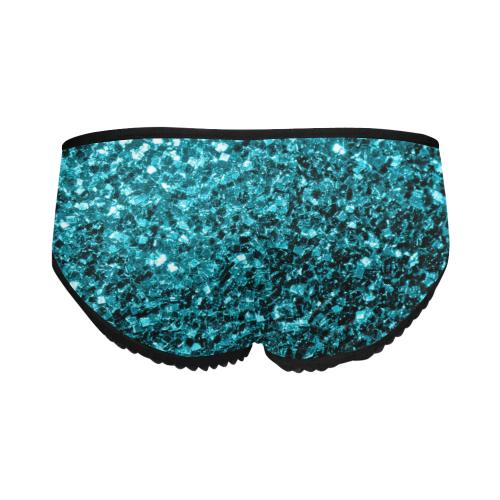 Beautiful Aqua blue glitter sparkles Women's All Over Print Classic Briefs (Model L13)
