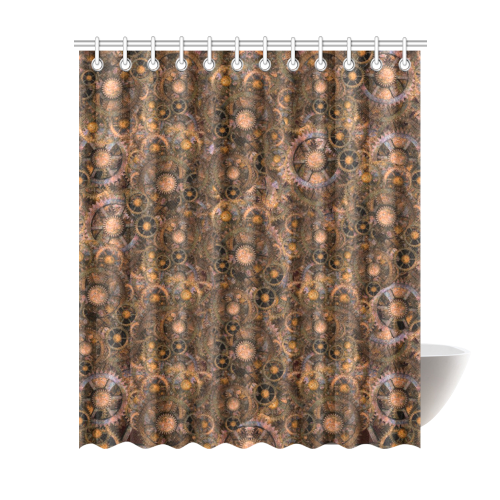 Steampunk Cogs Shower Curtain 72"x84"