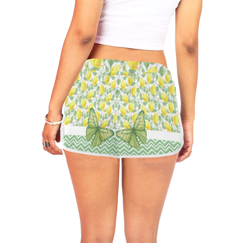 Butterfly And Lemons Women's All Over Print Relaxed Shorts (Model L19)