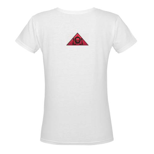 FD&C Red No. 3 Women's Deep V-neck T-shirt (Model T19)