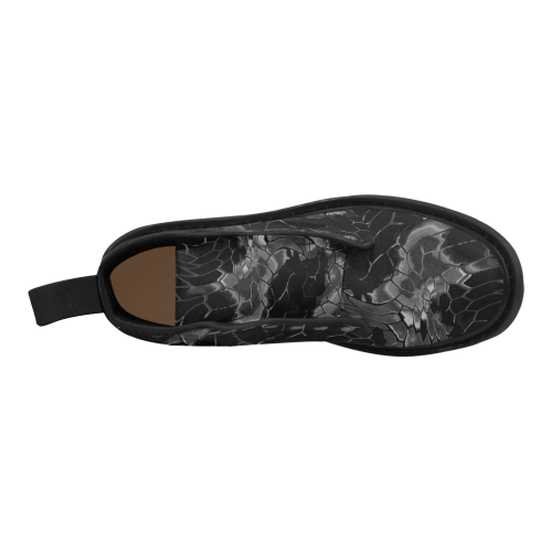 black dragon animal snake skin pattern Martin Boots for Men (Black) (Model 1203H)