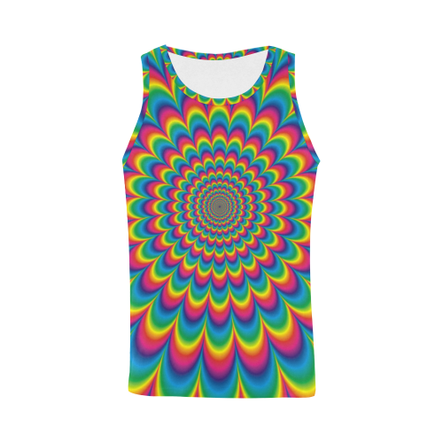Crazy Psychedelic Flower Power Hippie Mandala All Over Print Tank Top for Men (Model T43)