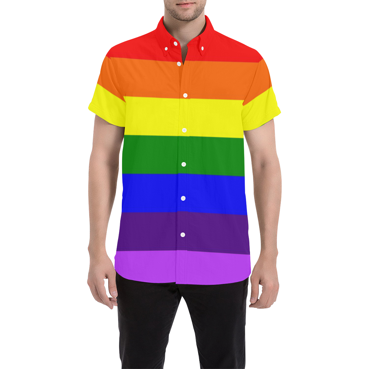 rainbow dress shirt