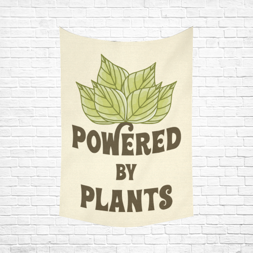Powered by Plants (vegan) Cotton Linen Wall Tapestry 60"x 90"
