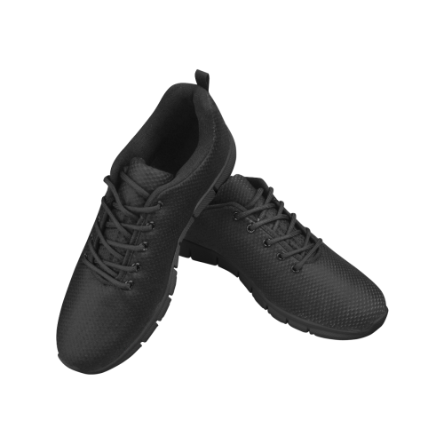 All Black Men's Breathable Running Shoes (Model 055)