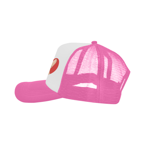 Red Heart Fingers / Pink Trucker Hat