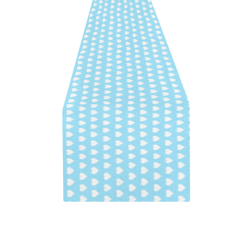 Baby Blue Hearts Table Runner 16x72 inch