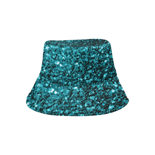 Beautiful Aqua blue glitter sparkles All Over Print Bucket Hat