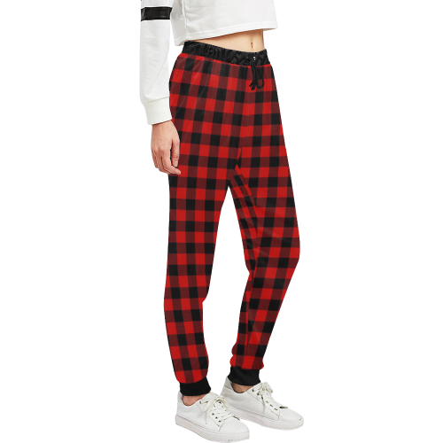 LUMBERJACK Squares Fabric - red black Unisex All Over Print Sweatpants (Model L11)