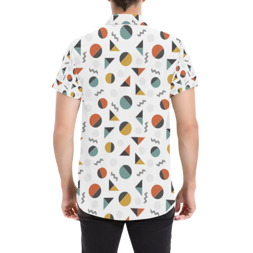 Geo Cutting Shapes Men's All Over Print Short Sleeve Shirt/Large Size (Model T53)