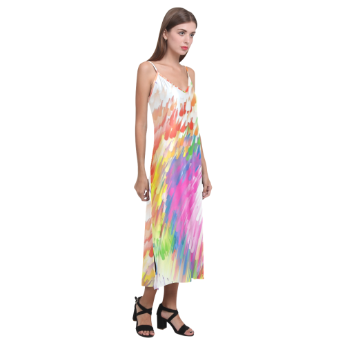Colors by Nico Bielow V-Neck Open Fork Long Dress(Model D18)