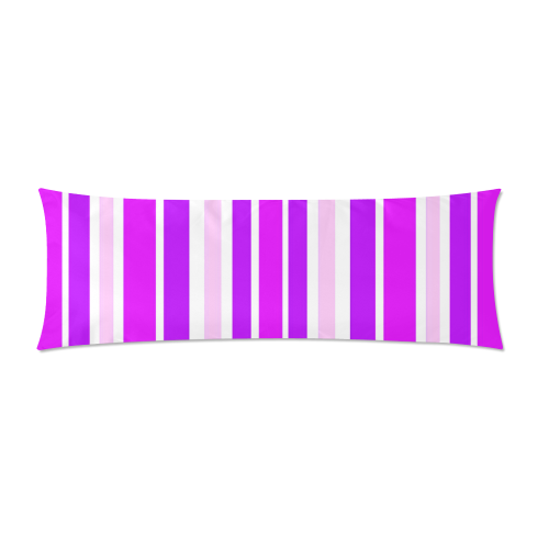 Summer Purples Stripes Custom Zippered Pillow Case 21"x60"(Two Sides)
