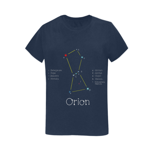 Star constellation Orion funny astronomy sky space Women's T-Shirt in USA Size (Two Sides Printing)