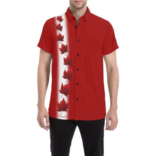 Canada Souvenir Plus Size Shirts Men's All Over Print Short Sleeve Shirt/Large Size (Model T53)