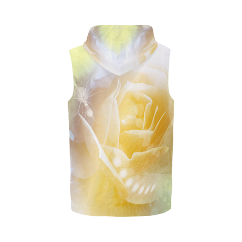 Soft yellow roses All Over Print Sleeveless Zip Up Hoodie for Men (Model H16)
