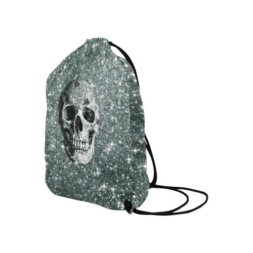 Modern sparkling Skull E by JamColors Large Drawstring Bag Model 1604 (Twin Sides)  16.5"(W) * 19.3"(H)