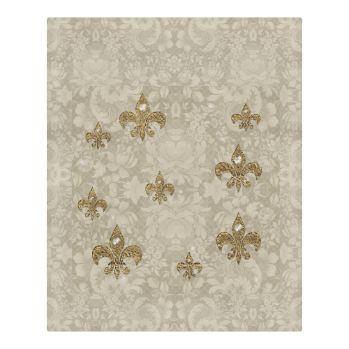 Gold Leaf Fleur De Lis Damask print 3-Piece Bedding Set