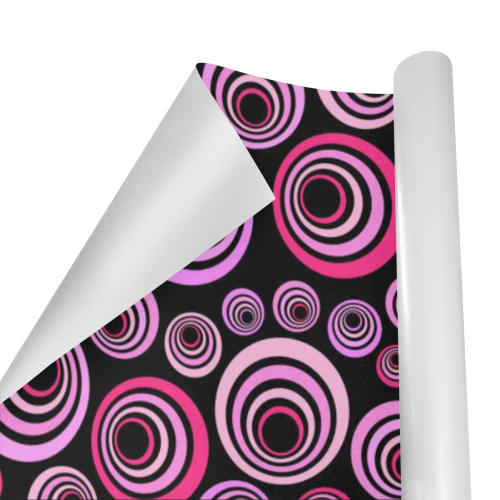 Retro Psychedelic Pretty Pink Pattern Gift Wrapping Paper 58"x 23" (1 Roll)