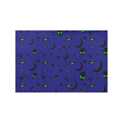 Alien Flying Saucers Stars Pattern Placemat 12’’ x 18’’ (Set of 2)