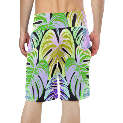 Pretty Leaves C by JamColors Men's All Over Print Board Shorts (Model L16)